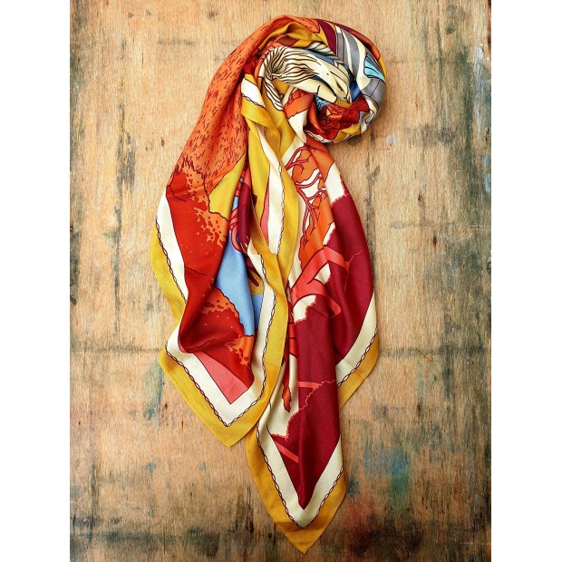 Inoui Editions šilko ir modalo skara JARDIN YELLOW